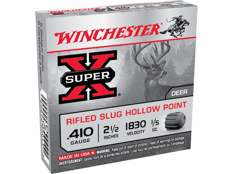 Winchester Super-X 410 Bore Ammunition 2-1/2" 1/5 oz Rifled Slug (5pk) (X41RS5)