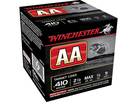 Winchester AA Target 410 Bore Ammunition 2-1/2" 1/2 oz #9 Shot (25pk) (AA419)