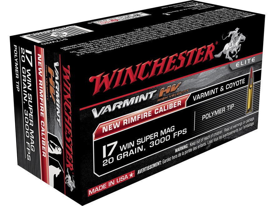 Winchester 17WSM Ammunition 20 Grain Hornady V-Max (50pk) (S17W20)