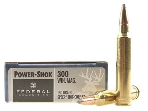 Federal Power-Shok Ammunition 300 Winchester Magnum 150 Grain Speer Hot-Cor Soft Point (20pk)