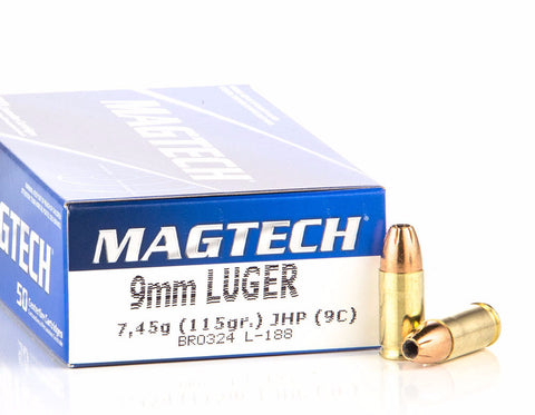 Magtech 9mm Luger Ammunition 115 Grain Jacketed Hollow Point (50pk)