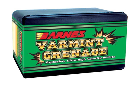 Barnes Varmint Grenade Bullets 22 Caliber (224 Diameter) 50 Grain Hollow Point Lead-Free (100pk)