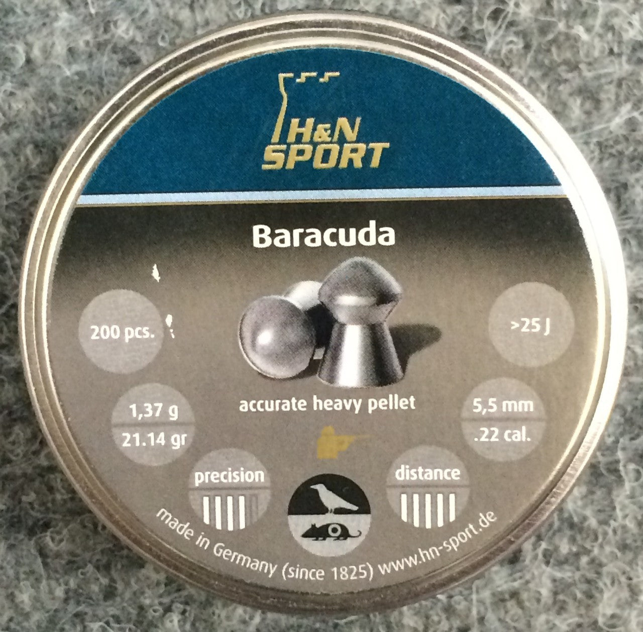 H&N Baracuda 22 Cal Air Pellets 1.37g / 21.14gr >25J (200pk) (2402)