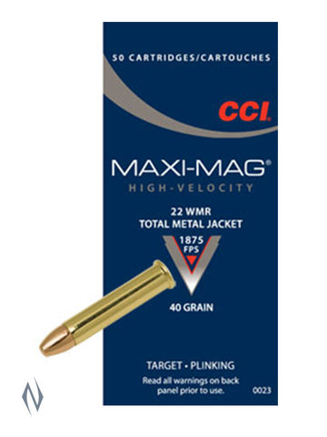 CCI Maxi-Mag Ammunition 22 WM) (22Mag) 40 Grain  (50pk) (0023)