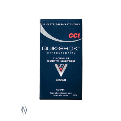 CCI Quik Shok Segmented HP Ammunition 22LR)32 Grain Segmented Hollow Point (50pk) (64)