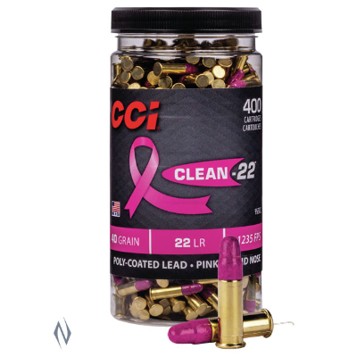 CCI Pink Coated Lead Ammunition (22LR) 40 Grain Pink Round Nose (PRN) (400pk) (955CC)