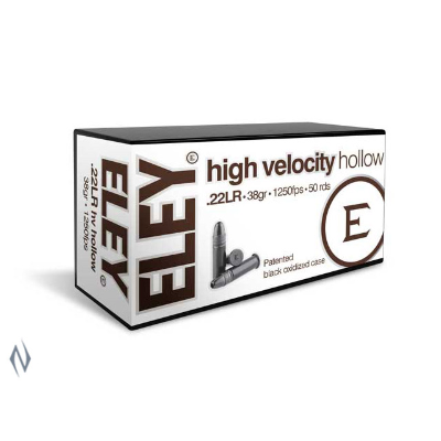 Eley High Velocity Ammunition 22 Long Rifle (22LR) 38 Grain Hollow Point (HP) (50pk)