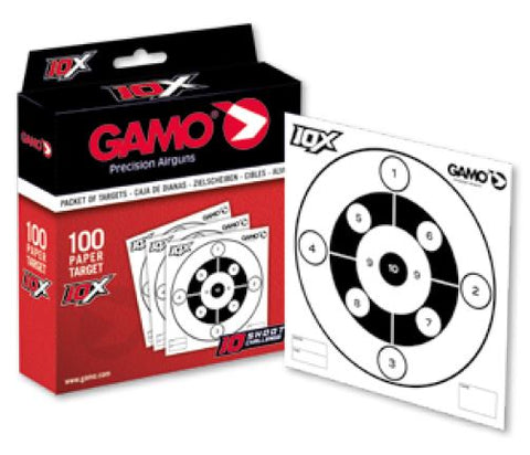 Gamo 10X Paper Airgun Target 5-1/2" x 5-1/2"  (100pk) (6212632)
