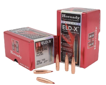 Hornady Bullets 270 Caliber (277 Diameter) 145 Grain ELD-X (100pk)