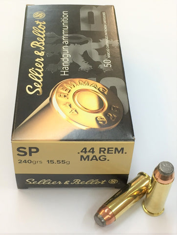 Sellier & Bellot 44 Remington Magnum Ammunition 240 Grain Jacketed Soft Point (50pk)