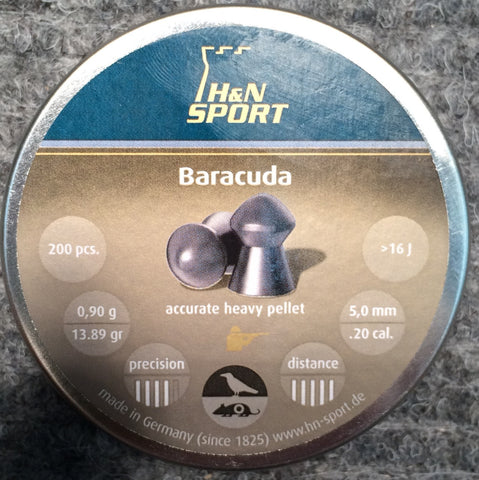 H&N Baracuda 20 Cal Air Pellets 0.88g / 13.58gr 16J (250pk) (2404)
