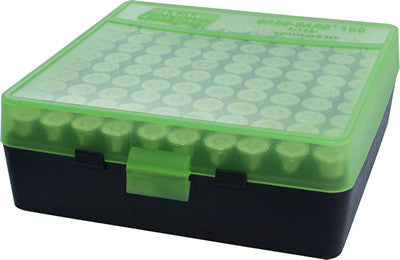 MTM Pistol Box 100 Round Clear Green and Black 38 Spec., 357 Mag., 38 Auto Colt
