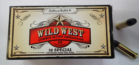 Sellier & Bellot Wild West 38 Special Ammunition 158 Grain Lead Flat Nose (50pk)