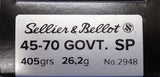 Sellier & Bellot 45/70 Ammunition 405 Grain SP (20pk)(2948)