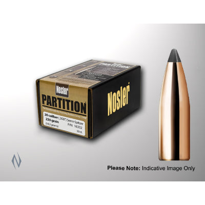 Nosler Partition Bullets 30 Caliber (308 Diameter) 180 Grain Spitzer (50pk)