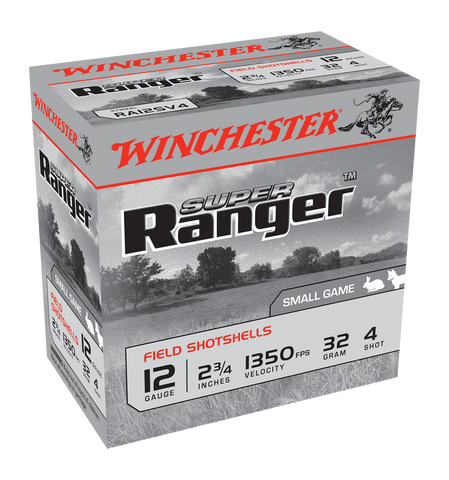 Winchester Super Ranger Ammunition 12 Gauge 2-3/4" 1-1/8 oz #4 Shot (25pk)