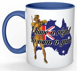 I Have A Right To Own A Gun Mug (with Blue Detail)