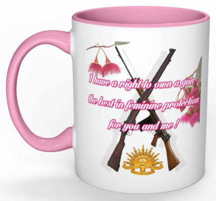 I Have A Right To Own A Gun Mug #2 (with Pink Detail)