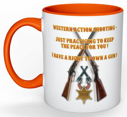 Western Action - I Have A Right To Own A Gun - Mug (with Orange Details)