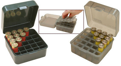 MTM Shotshell Box 25 Round Flip-Top 12 20 Gauge up to 3" Smoke