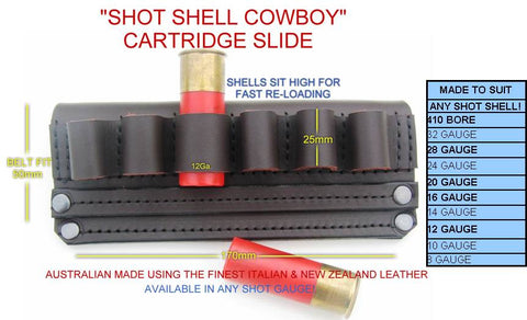 Dingo Leather Open Cartridge Slide for Shotgun Calibers