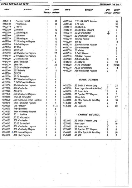 Super Simplex Shell Holder Number 6 (222 Rimmed, 38 Special, 357 Mag ...