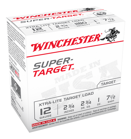 Winchester Super Target Ammunition 12 Gauge 2-3/4" 1 oz #7-1/2 Shot Target Load 1150 fps (25pk)