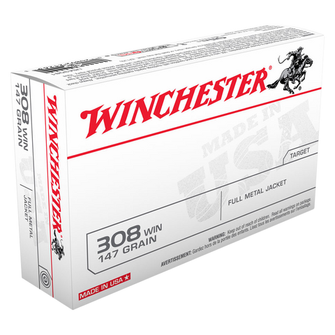 Winchester USA Ammunition 308 Winchester 147 Grain FMJ  (20pk)