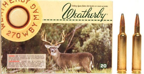 Weatherby Ammunition 270 Weatherby Magnum 100 Grain SP (20pk)