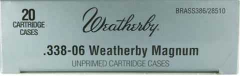 Weatherby Unprimed Brass Cases 338-06 Weatherby Magnum (20pk)