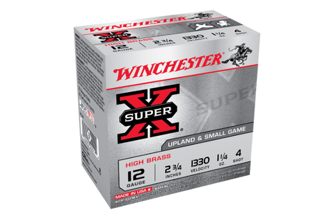 Winchester Super X HS Ammunition 12 Gauge 2-3/4" 1-1/4 oz #4 Shot (25pk)