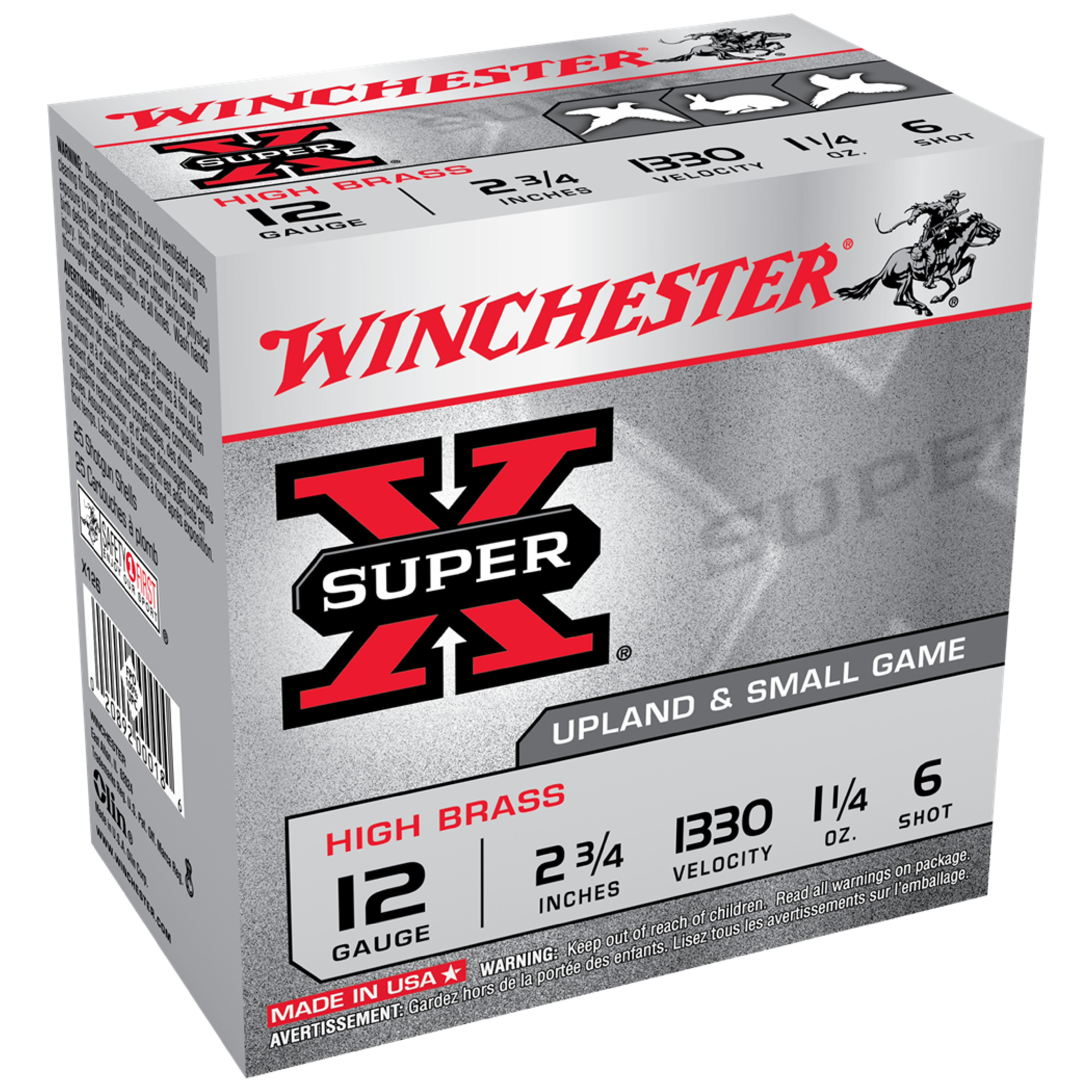 Winchester Super X HS Ammunition 12 Gauge 2-3/4" 1-1/4 oz #6 Shot (25pk)