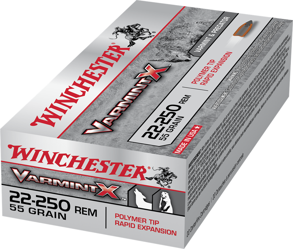 Winchester Varmint X 22-250 Rem Ammunition 55 Grain Polyner Tip (20pk) (X22250P)