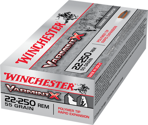 Winchester Varmint X 22-250 Rem Ammunition 55 Grain Polyner Tip (20pk) (X22250P)
