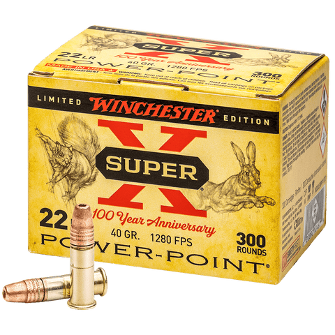 Winchester Super X Ammunition 22LR 40 Grain Lead Hollow Point (300Pk) (X22LRPP100)