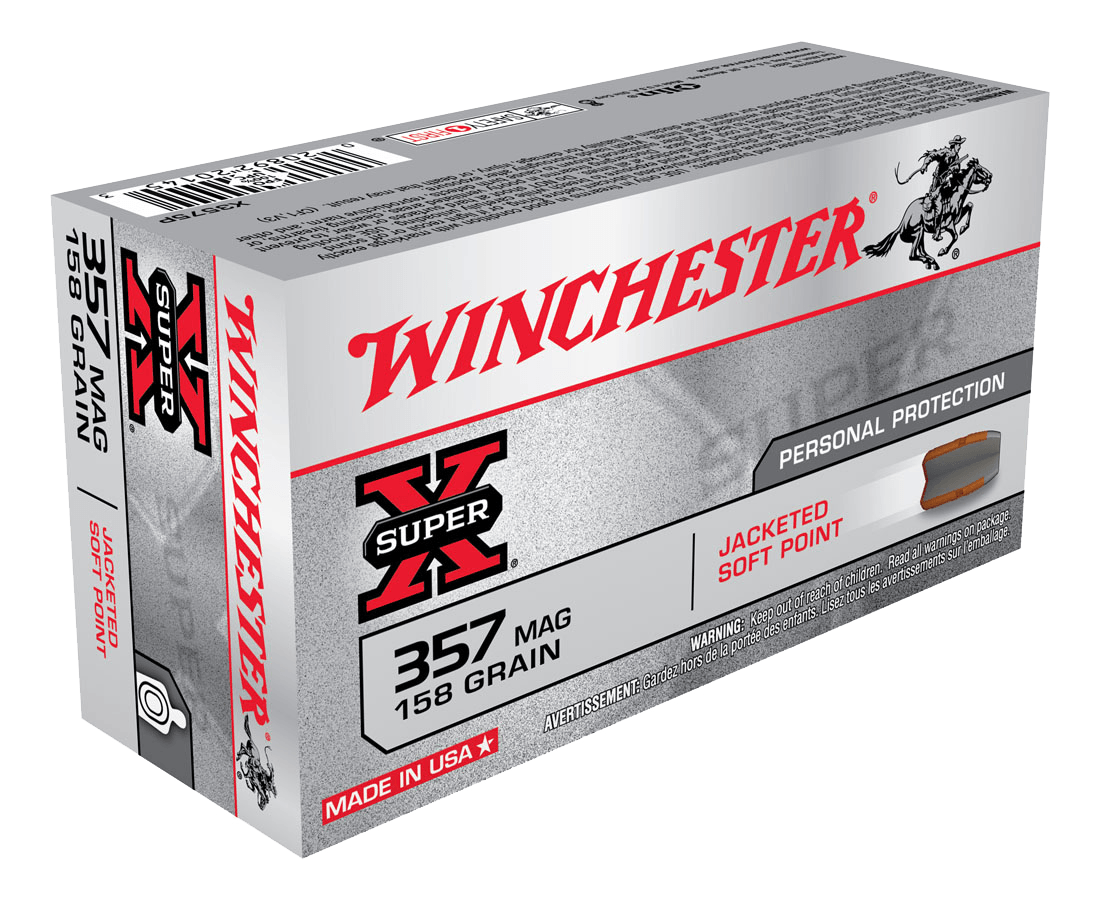 Winchester Super-X Ammunition 357 Magnum 158 Grain Jacketed Soft Point (50pk)