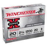 Winchester Super-X 20 Gauge Ammunition 2-3/4" 20 Pellet  #3 Buck  (5pk) (XB203)