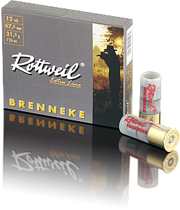 Rottweil 12 Gauge  Brenneke Ammunition 2 5/8" (67.5mm) 1-1/8 oz Solid Slug (10pk) (RWS2316893)