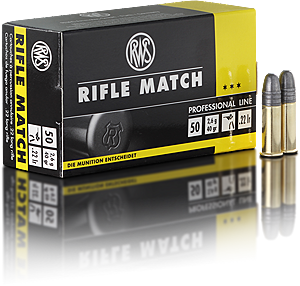 RWS Ammunition Rifle Match 22 Long Rifle (22LR) 40 Grain Solid Point (50pk)