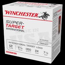 Winchester Super Target International 12 Gauge Ammunition # 7-5 Shot 2-3/4" 24 Gram 1350 fps (25pk)