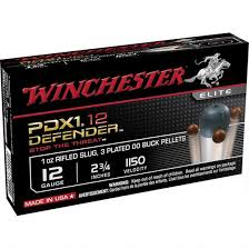 Winchester PDX1 Defender Ammunition 12 Gauge 2 3/4" 1 Ounce Rifle Slug Plus 3 BB Shot (10pk)