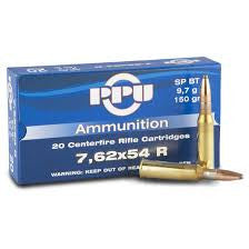 Prvi Partizan PPU Ammunition 7.62 x 54R  150gr Soft Point Boat Tail (20pk)