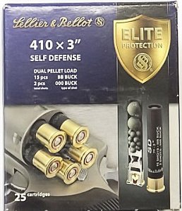 Sellier & Bellot Self Defense 410 Ammunition 3" Dual Load 15 x BB's + 2 x 000 (25pk)