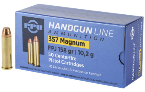 PPU Ammunition 357 Magnum 158 Grain Semi Jacketed Hollow Point  (50pk)