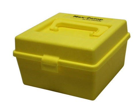 Pro-Tactical Max Comp Ammo Box Medium and Large Rifle 100 Round Yellow Fits 22-250 Remington, 243 Winchester, 308 Winchester