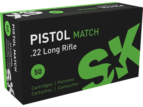 SK Pistol Match Ammunition 22 Long Rifle (22LR) 40 Grain Lead Round Nose (LRN) (50pk)