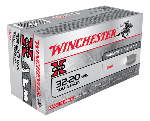 Winchester Super-X Ammunition 32-20 WCF 100 Grain Lead Flat Nose (50pk)